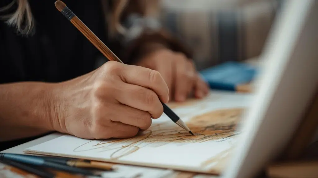 a person drawing practising art as a self-care
