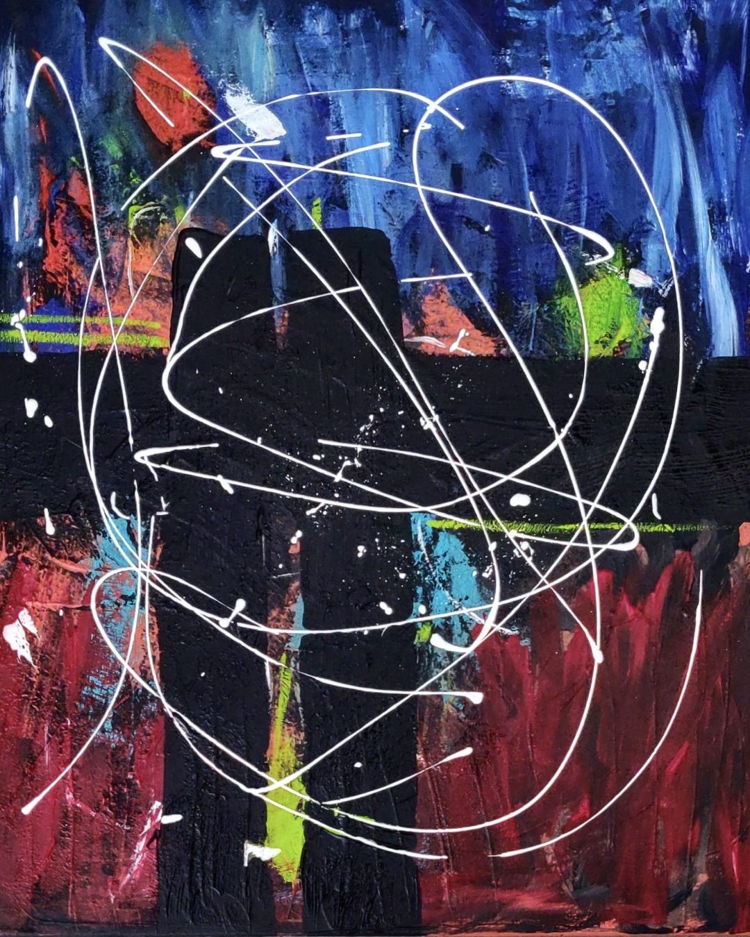 peinture abstracte en répresentant un paysage intérieur
